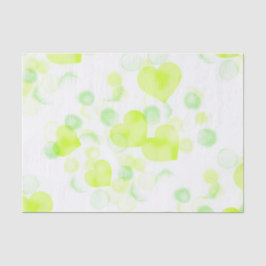 Lemon Yellow Love Hearts Tissuepapier