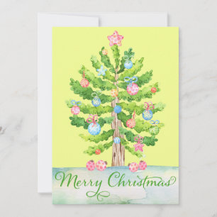 Lemon Yellow Merry kerstboomvakantie Kaart