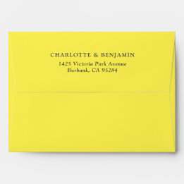Lemon Yellow Modern Custom Wedding 5.25x7.25 Envelop