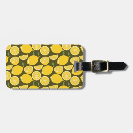 Lemon Yellow Modern Fun Cute Bagagelabel (Voorkant horizontaal)