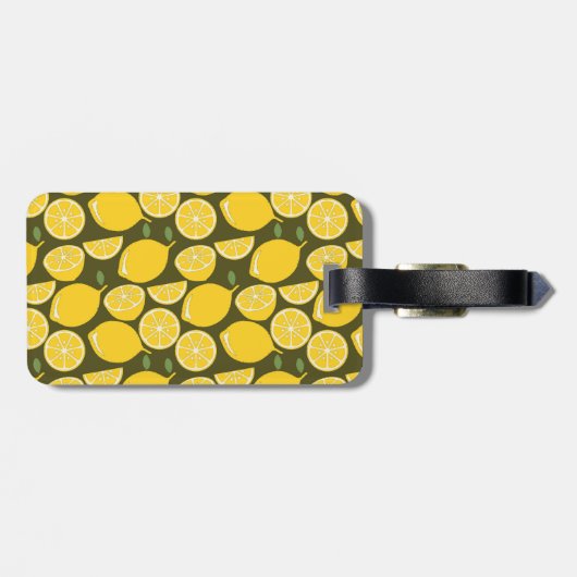 Lemon Yellow Modern Fun Cute Bagagelabel (Achterkant horizontaal)