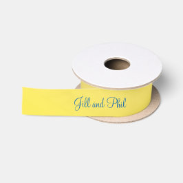 Lemon Yellow Monogram Satijnen Lint