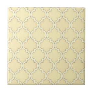 Lemon Yellow Moroccan Trellis Design Tegeltje