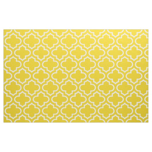 Lemon Yellow Moroccan Trellis Pattern Fabric 02 Stof (Yard (91,4 cm))