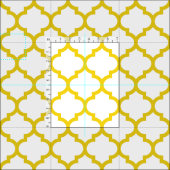 Lemon Yellow Moroccan Trellis Pattern Fabric Stof (Delen)