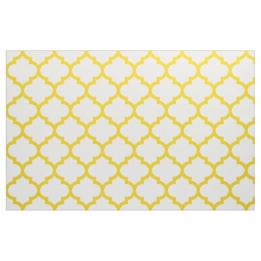 Lemon Yellow Moroccan Trellis Pattern Fabric Stof (Fat Quarter)
