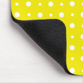 Lemon Yellow Mousepad, White Polka Dots Muismat (Hoek)