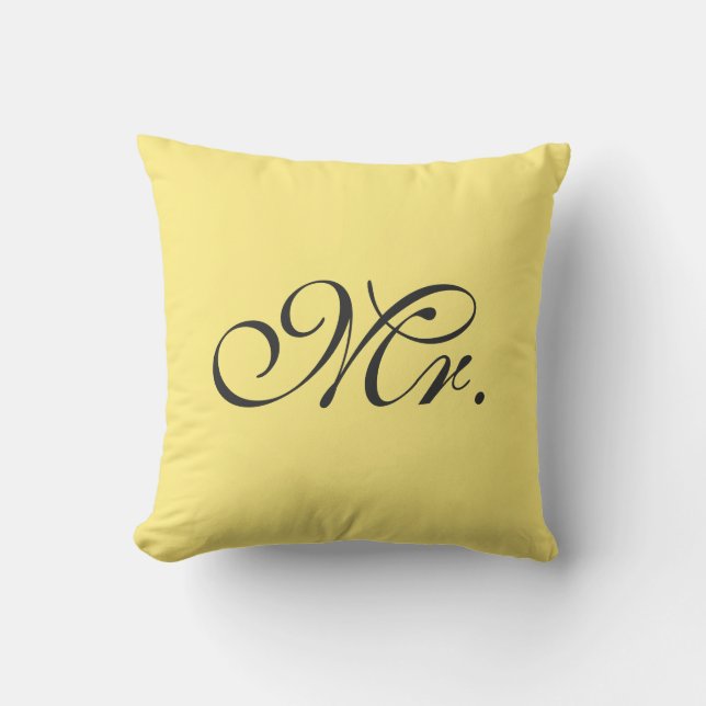 Lemon Yellow Mr Pillow Kussen (Voorkant)