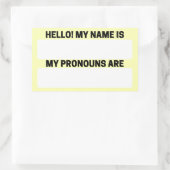 Lemon Yellow Name & Pronoun Labels (Tas)