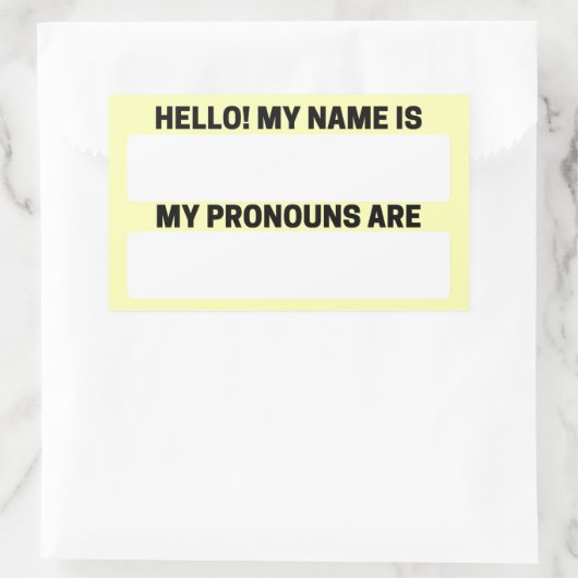 Lemon Yellow Name & Pronoun Labels (Tas)