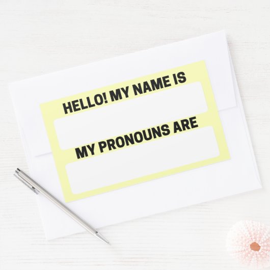 Lemon Yellow Name & Pronoun Labels (Envelop)