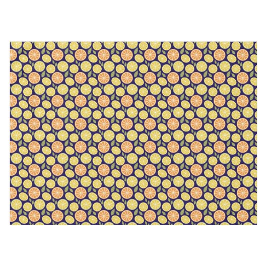 Lemon yellow orange  Pattern blue Tafelkleed (Voorkant (Horizontaal))