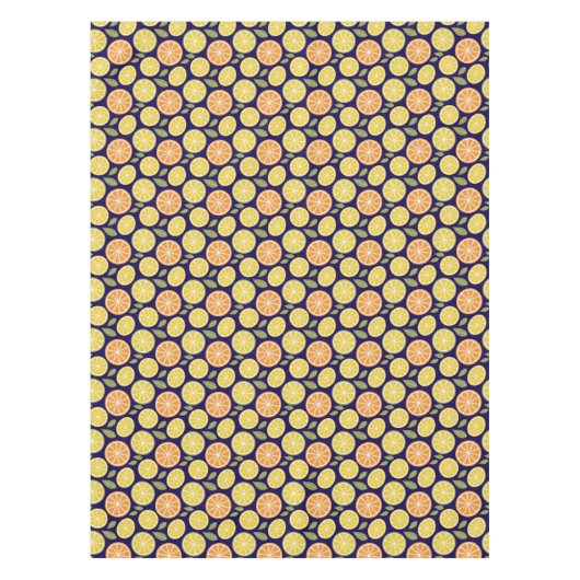 Lemon yellow orange  Pattern blue Tafelkleed (Voorkant)