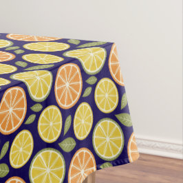 Lemon yellow orange  Pattern blue Tafelkleed