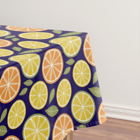 Lemon yellow orange  Pattern blue Tafelkleed (Voorbeeld)