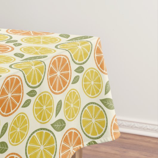 Lemon yellow orange  Pattern white  Tafelkleed (Voorbeeld)