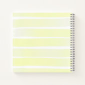 Lemon Yellow Oranje Waterverf Stripe gepersonalise Notitieboek (Achterkant)