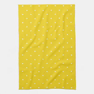 Lemon Yellow Polka Dot Kitchen Towels Theedoek