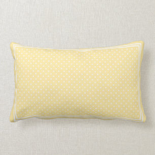 Lemon Yellow Polka Dots and Stripes Lumbar Pillow Kussen