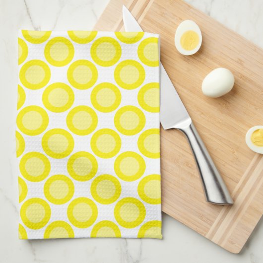 Lemon Yellow Polka Dots Custom Name Summer Herfst Theedoek (Quarter Fold)