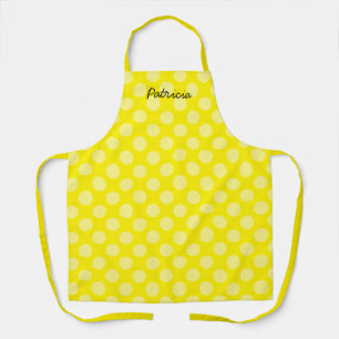 Lemon Yellow Polka Dots Naam Gift Party Favoriet C Schort
