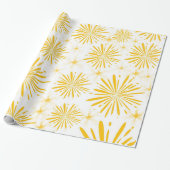 Lemon Yellow Print Cadeaupapier (Uitgerold)