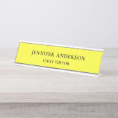 Lemon Yellow Professional Modern Plain Minimalist Bureau Naambordje (Voorkant)