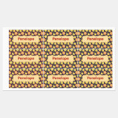 Lemon yellow purple pattern Labels with name (Vel)