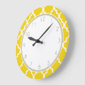 Lemon Yellow Quatrefoil Patroon Grote Klok (Hoek)
