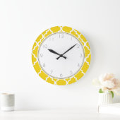 Lemon Yellow Quatrefoil Patroon Grote Klok (Huis)
