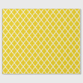 Lemon Yellow Quatrefoil Tiles Pattern Cadeaupapier (Vlak)