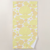 Lemon Yellow Seashell Pattern Coastal Strandlaken (Voorkant)