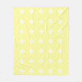Lemon yellow shippo-patroon fleece deken