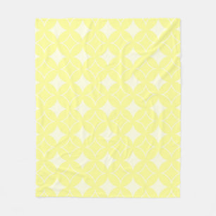 Lemon yellow shippo-patroon fleece deken