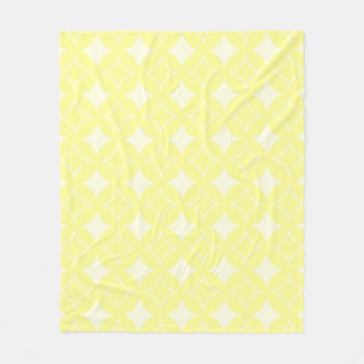 Lemon yellow shippo-patroon fleece deken (Voorkant)