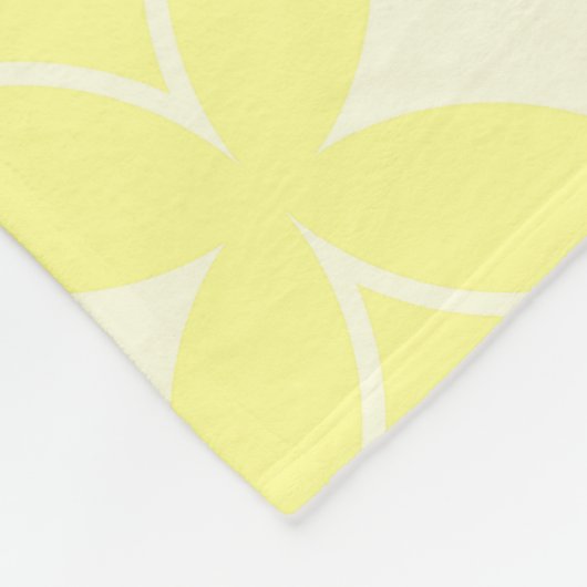 Lemon yellow shippo-patroon fleece deken (Hoek)