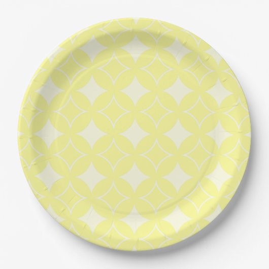 Lemon yellow shippo-patroon papieren bordje (Voorkant)