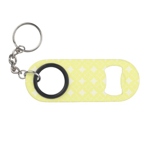 Lemon yellow shippo-patroon sleutelhanger flessenopener (Voorkant (Horizontaal))