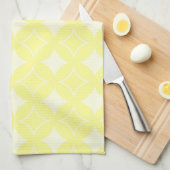 Lemon yellow shippo-patroon theedoek (Quarter Fold)