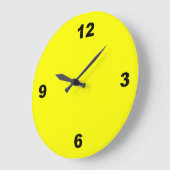 Lemon Yellow Simple Black Numbers-klok Grote Klok (Hoek)
