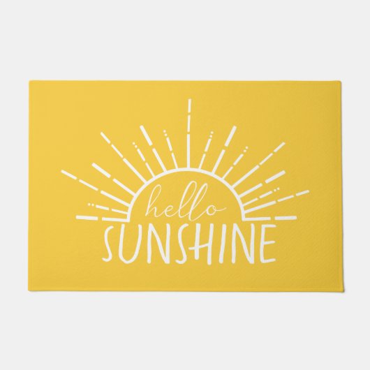 Lemon Yellow Simple Hallo Sunshine Deurmat (Voorkant)