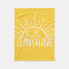 Lemon Yellow Simple Hallo Sunshine Fleece Deken
