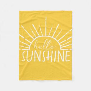 Lemon Yellow Simple Hallo Sunshine Fleece Deken
