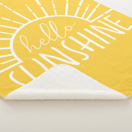 Lemon Yellow Simple Hallo Sunshine Sherpa Deken