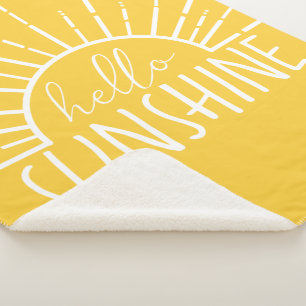 Lemon Yellow Simple Hallo Sunshine Sherpa Deken