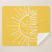 Lemon Yellow Simple Hallo Sunshine Sherpa Deken (Voorkant (horizontaal))