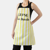 Lemon Yellow Striped Lefse All-Over Print Apron Schort (Insitu)