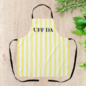 Lemon Yellow Striped Uff Da All-Over Print Apron Schort