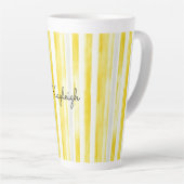 Lemon Yellow Stripes  Latte Mok (Rechterhoek)