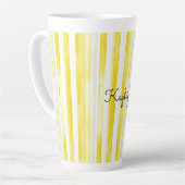 Lemon Yellow Stripes  Latte Mok (Linkerhoek)
